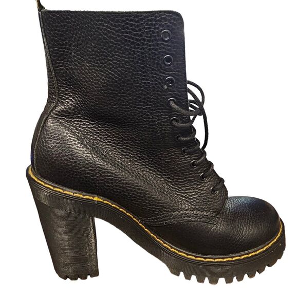 DR, MARTENS Platform Boots Kendra‎ 10-Eye Heel Black Aunt Sally Size 9 - Picture 2 of 11